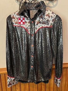 Rusty Spur Ranch Diggs Multicolor Girls Western Cowgirl Rodeo Snap Shirt M
